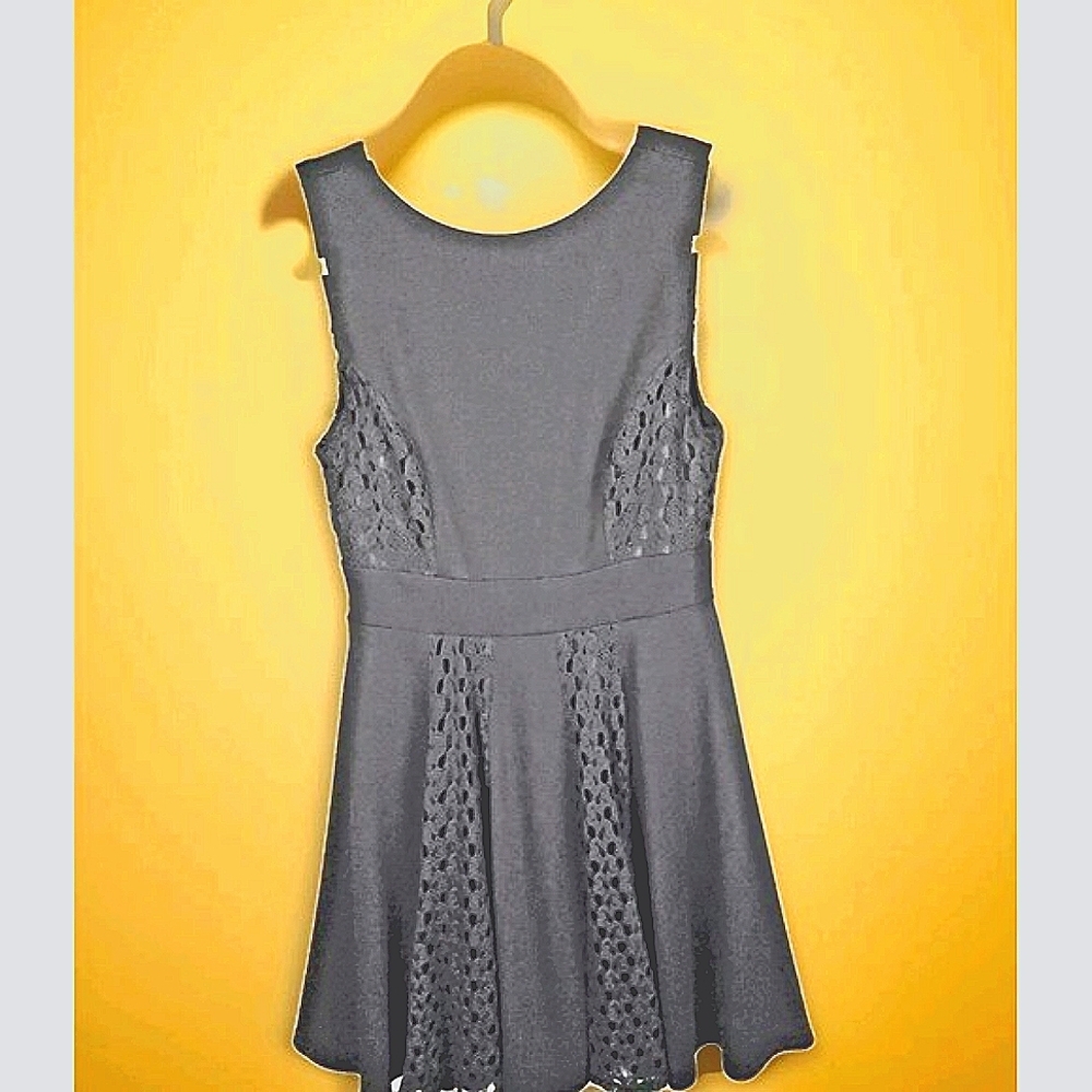 Altar'd State Dress Womens M Black Sleeveless Fit and Flare Lace Feminine